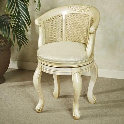 Cassandra Vanity Chair Antique Ivory , Antique Ivory