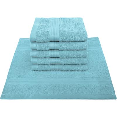 Seiftuch DYCKHOFF "Siena", blau (aqua), B:30cm L:30cm, Frottier, Waschlappen, mit Bordüre Image