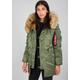 Winterjacke ALPHA INDUSTRIES "ALPHA Women - Parka & Winter Jackets N-3B VF 59 Wmn" Gr. XS, grün (sage, green) Damen Jacken Winterjacken