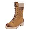Winterstiefel REMONTE, Damen, Gr. 43, braun (braun kombiniert), Leder, Lederimitat, Textil, casual, Schuhe, Blockabsatz, Schnürstiefel mit wasserabweisender remonte TEX-Membran