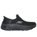 Skechers Women's Slip-ins Max Cushioning AF - Fluidity Sneaker | Size 6.5 | Black | Textile/Synthetic | Machine Washable | Arch Fit