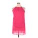 BCX dress Casual Dress - Mini Crew Neck Sleeveless: Pink Solid Dresses - Women's Size X-Large