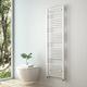 S'AFIELINA Towel Rail Radiator White, 1600 x 500mm Straigh Towel Radiator Central Heated Towel Rail Wall/Floor Mounted for Bathroom