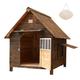 Small Medium and Large Kennels are Weatherproof Indoor and Outdoor Dog House with Door Pet House Outdoor Weatherproof and Cold-Proof Pet House Shelter Kennel Raised Floor Wooden Dog House(Size:XL)