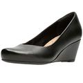 Clarks Flores Tulip Womens Wide Wedge Court Shoes 7 UK Black