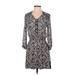 Club Monaco Casual Dress - Shirtdress: Blue Aztec or Tribal Print Dresses - Women's Size 0