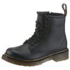 Schnürstiefel DR. MARTENS "8 Eye Boot ROMARIO", Kinder, Gr. 34, schwarz, Leder, unifarben, klassisch, Schuhe, Kinderschuh, Freizeitstiefel mit zusätzlichem Innenreißverschluss