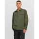 Langarmhemd JACK & JONES "JCOCLASSIC BEN OVERSHIRT LS RELAXED NOOS" Gr. L, N-Gr, grün (olive night) Herren Hemden Langarm