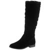 Stiefel TAMARIS, Damen, Gr. 42, Normalschaft, schwarz, Veloursleder, unifarben, klassisch, Schuhe, mit modischen Faltungen am Schaft