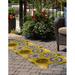 Black/Yellow 30 x 0.25 in Area Rug - Dakota Fields Chewning Floral Yellow/Charcoal/White Indoor/Outdoor Area Rug | 30 W x 0.25 D in | Wayfair