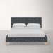 Joss & Main Mirabella Upholstered Low Profile Platform Bed Metal in Gray/Black | Twin | Wayfair 4EAB062201C94030B84442515C290DB4