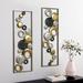 Mercer41 2 Piece Wall Décor Set Metal in Black/Gray/Yellow | 35.43 H x 11.81 W x 0.98 D in | Wayfair D534915DB9274515B23D8507008D6CA4