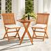 Red Barrel Studio® Serene 2-Person Round Patio Dining Set w/ Cushions: Heavy Duty & Easy Assembly Wood in Brown/White | 24 W x 24 D in | Wayfair