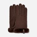 UGG® Shorty Glove With Leather Trim for Women in Brown, Size Medium, Shearling