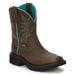 Justin Boots Mandra 8" Square Toe - Womens 8.5 Brown Boot B