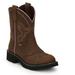 Justin Boots Gemma 8" Round Toe - Womens 8 Brown Boot B