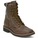 Justin Original Workboots Pulley 8" Square Steel Toe - Mens 11 Brown Boot D