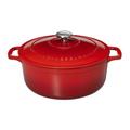 Chasseur FN426 4 1/4 qt Enamel Cast Iron Casserole Dish - 12 3/5" x 9 1/2", Ruby, Red