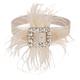 Alex Max Belt With Decorative Buckle And Feathers In Beige