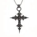 Collier pendentif croix crâne gothique vintage pour homme bijoux punk tendance fête de la mode