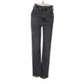 &Denim by H&M Jeans - Mid/Reg Rise Straight Leg Mom Jeans: Gray Bottoms - Women's Size 4 - Stonewash