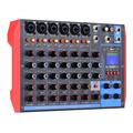 Anself AG-8 Portable 8-Channel Mixing Console Digital Audio Mixer +48V Phantom Power Supports BT/USB/MP3 Connection for Recording DJ Network Live Broadcast Karaoke