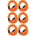 Seismic Audio SAXLX-25 6 Pack of Orange 25 Foot XLR Microphone Cables