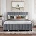 Queen Size Velvet Upholstered Platform Bed with 2 Drawers