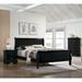 Queen Size Bed Black Solidwood 1pc Bed Bedroom Sleigh Bed