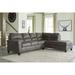 Signature Design by Ashley Navi Gray 2-Piece Sleeper Sectional with Chaise - 117"W x 91"D x 39"H