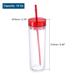 Skinny Acrylic Tumbler with Lid and Straw, 16 Oz Double Wall Cups