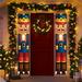 2 Pieces Nutcracker Christmas Decorations Soldier Model Nutcracker Banners Outdoor Xmas Decor Nutcracker Hanging Sign Decor with Small Christmas Wreath Banner for Door Porch Garden Yard 72 x 12 Inch