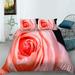 Bedding Cover Set Unique Design 3D Rose Painting Home Textiles Polyester Quilt Cover Set Full (80 x90 )