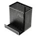 1Pack Artistic Urban Collection Punched Metal Pencil Cup/Cell Phone Stand Perforated Steel 3.5 x 3.5 Black (ART20014)