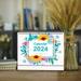 2024 Desk Calendar Standing Flip 2024 9â€� x 7.3â€� Monthly Organizer Memo Pages + Twin-Wire Binding + Large Unruled Blocks with Julian Date - Floral