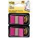 Post-it Standard Marking Flag - Removable Self-adhesive - 1 X 1.75 - Bright Pink - 100 / Pack (680BP2)
