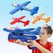 3 Pack Airplane Launcher Toy 12.6 Foam Glider Led Plane 2 Flight Mode Catapult Plane Boy Toys for Kids Outdoor Sport Flying Toys Gifts for 4 5 6 7 8 9 10 12 Year Old Boys Girlsï¼ˆColor Randomï¼‰