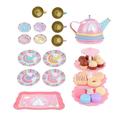 Kids tea set toy 1 Set Tea Set Plaything Simulation Tea Set Toy Unicorn Tinplate Tea Set Dessert Tower Toy