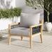 Nathan James Freya Bohemian Wooden Armchair Outdoor Patio Chair Solid Acacia Wood Frame Gray/Natural Brown