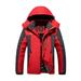 REORIAFEE 2023 Jackets for Women Fashion Shacket Jacket Lightweight Fit Sprint Coat Windproof Cycling Warm Cotton Coat Hooded Coat Red XXXXL