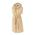 MeetoTime Womens Quilted Long Hoodies Sleeveless Tie Waist Full Zip Up Puffer Jackets Padded Warm Fall Winter Clothes Vest