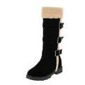 Juebong Boots on Clearance 2023 Women s Winter Snow Knee High Boots Fully Fur Lined Zipper Up Winter Booties Low Heel Walking Hiking Tennis Comfort Warm Shoes