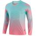 Alvivi Youth Boys Football Goalkeeper Shirts Padded Long Sleeve Goalie Soccer Jersey Sportswear Mint Green&Pink 11-12