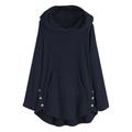 Oalirro Fashion Womens Hoodies Zip Up Fall and Winter Cute Sweatshirts For Women Round Neck Button Long Sleeve Womens Blouse Cute Sweaters For Women Navy