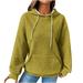 Oalirro Fashion Women Hoodies Fall and Winter Comfort Colors Sweatshirts Round Neck Long Sleeve Women S Tops Womens Cardigan Sweaters Yellow