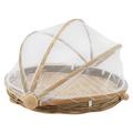 Food Basket Bamboo Cover Woven Tent Serving Bread Screen Fruit Mesh Net Storage Tray Picnic Baskets Wicker Kitchen Lid