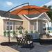 Boyel living 10ft Patio Umbrella Crank Cantilever Outdoor Umbrella Backyard Offset Umbrella for Garden Pool(Orange)