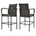 HiMiss 2pcs Rattan Bar Chair Iron Frame Exquisite Workmanship Outdoor Chair Garden Furniture 53x53x120cm
