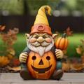 LSLJS Fall Decor Halloween Decor Outdoor Garden Decoration With Light Resin Home Statue Fall Pumpkin Gnome Statue For Holiday Decoration Collectible Statue. for Thanksgiving Havest Fall Halloween