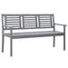 moobody 3-Seater Patio Bench 59.1 Gray Solid Wood Eucalyptus